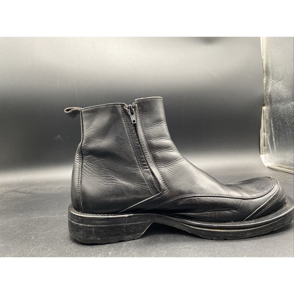 Rodolfo‎ Zengarini Mens Black  Leather Zip Up Boots main image 4